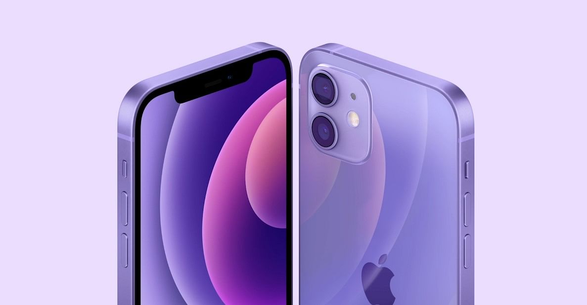 The new iPhone 12, 12 mini in Purple colour. Credit: Apple