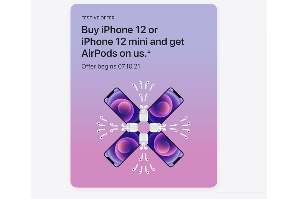 Apple's Diwali festive offer teaser on the official site (screen-grab)