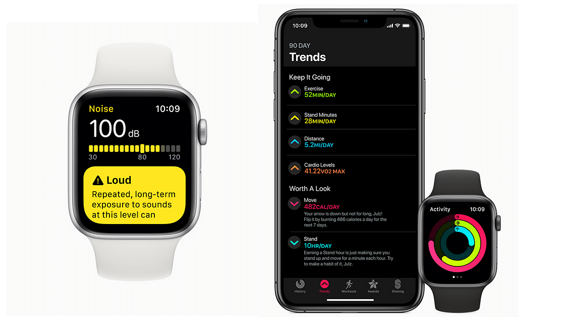 The watchOS 6 bring hearing health feature via native Noise app in addition to improvements to Activity app. Picture credit: Apple
