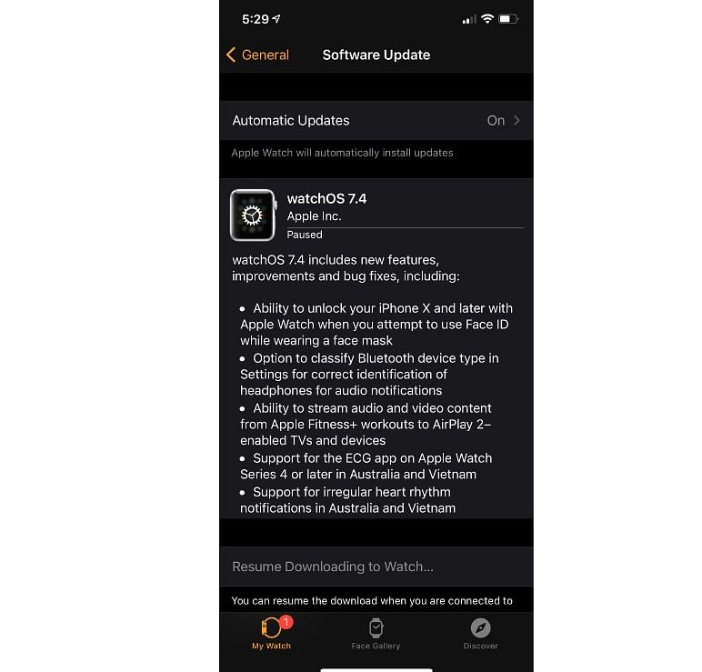 The new watchOS 7.4 released. Credit: DH Photo/KVN Rohit