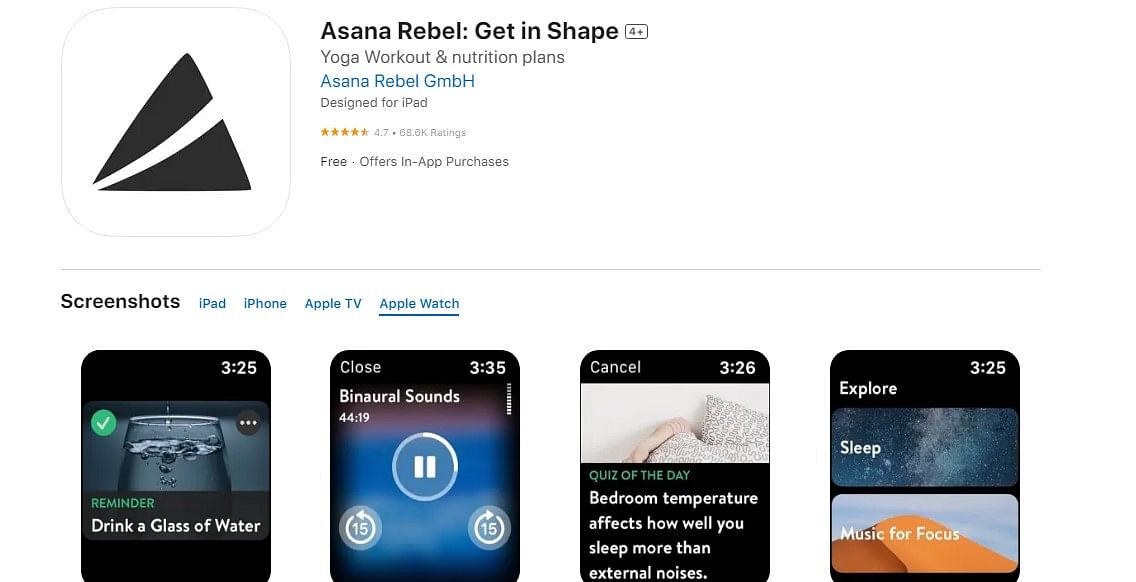 Asana Rebel: Get in Shape on Apple App Store