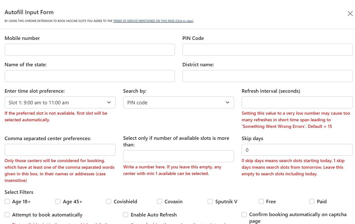 Cowin Booking's Auto-fill form (screen-grab)