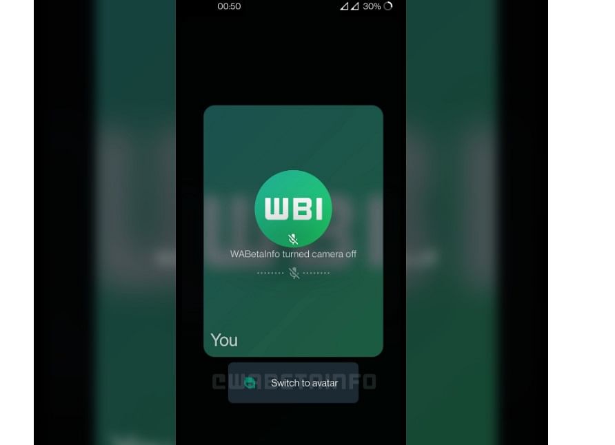 WhatsApp offers option 'switch to avatar' during a Video call. Credit: WABeta Info