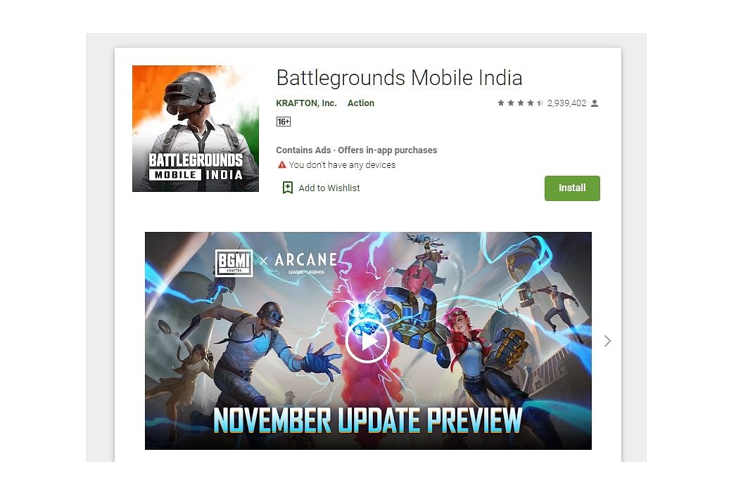 Google selected Battlegrounds Mobile India as the best gaming app on Play Store.