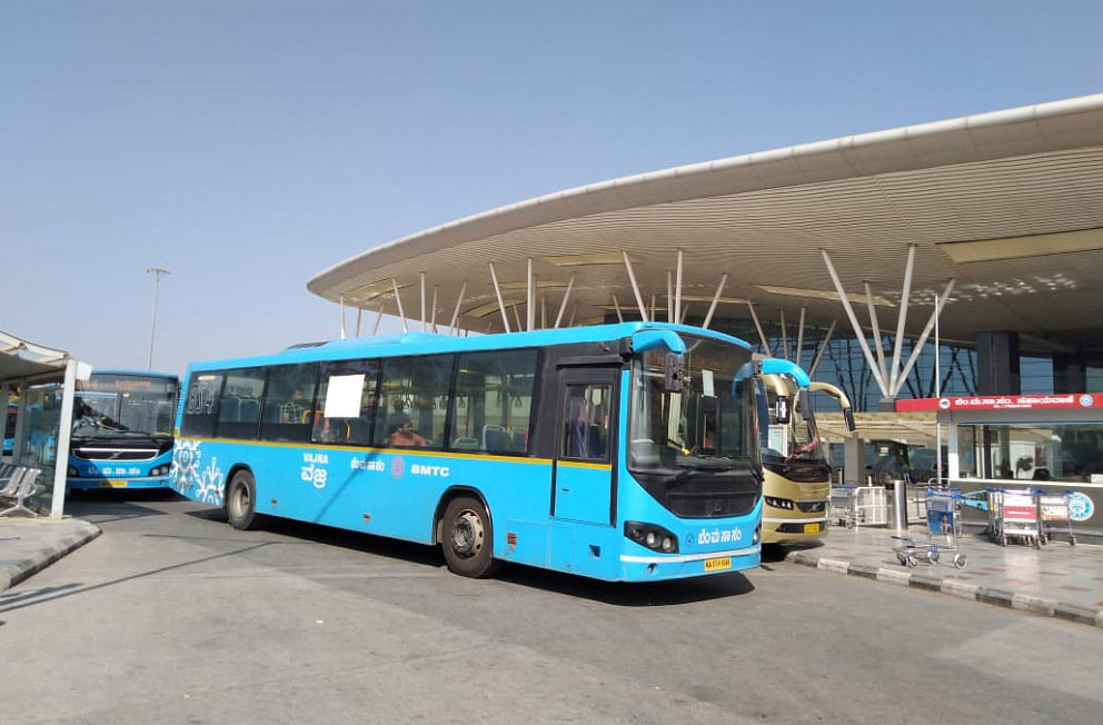 Kempegowda International Airport Bus bay, Devanahalli; DH Photo/Umesh Yadav.