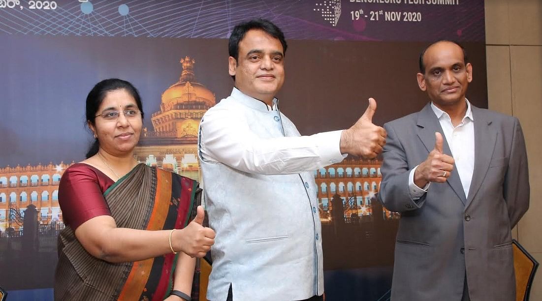 Left to right-- Meena Nagaraj, Dr CN Ashwath Narayan, and EV Ramana Reddy