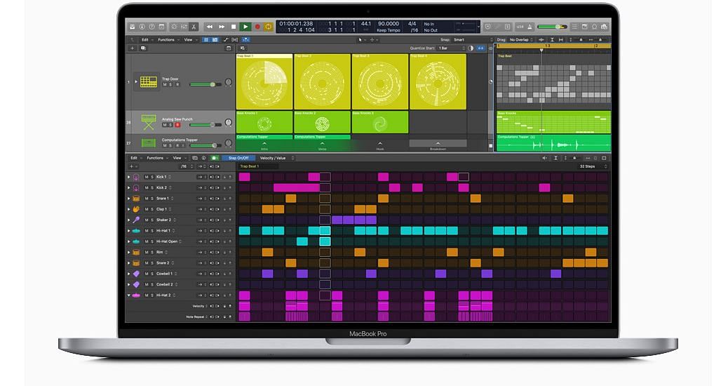 Step Sequencer, a new editor in Logic, is designed to make it easy to build original and creative beats (Picture credit: Apple)