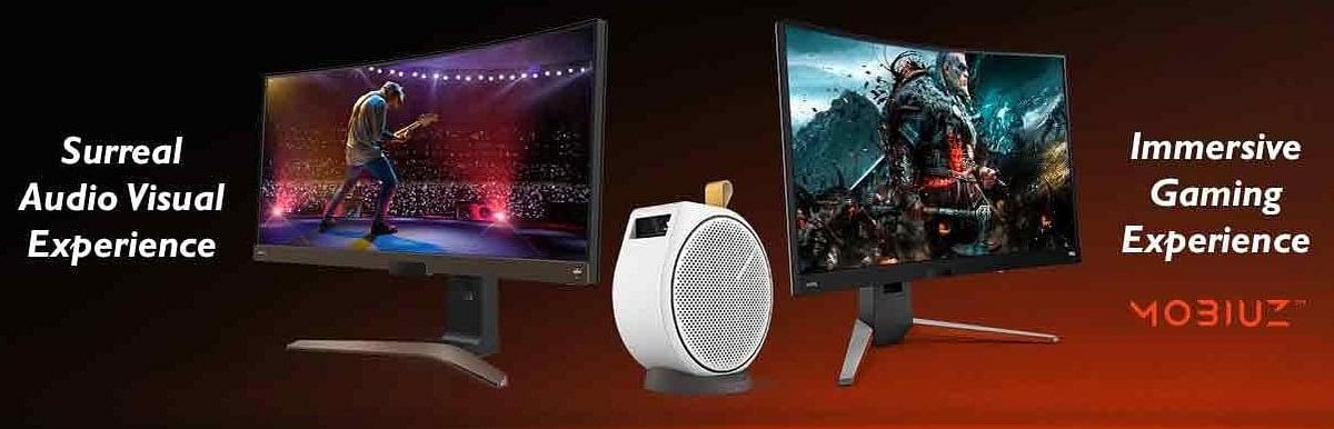 BenQ gaming monitors, mouse and projector. Credit: BenQ
