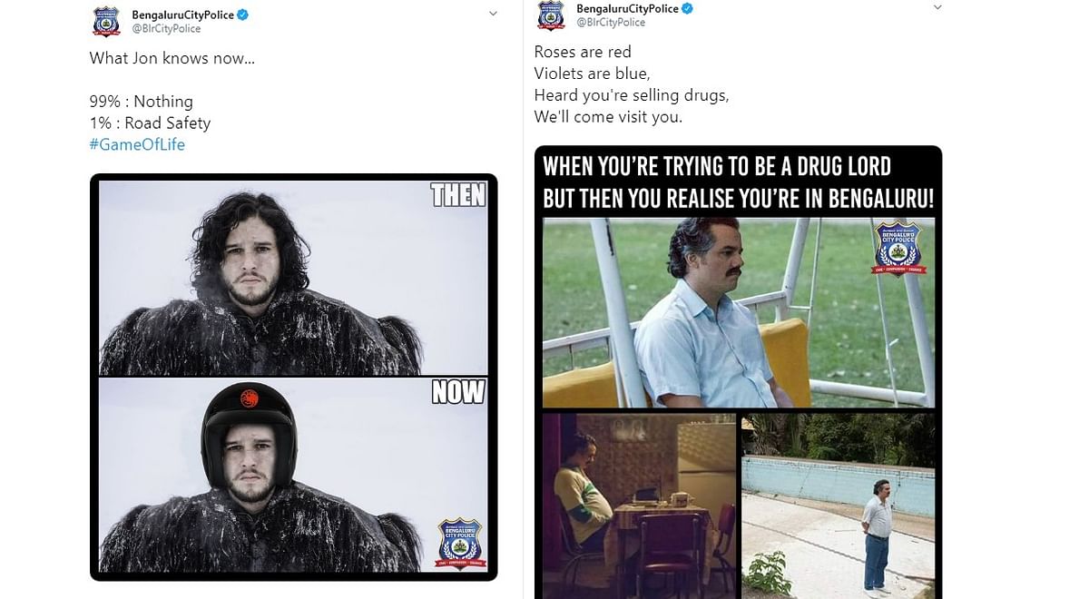 Bengaluru City Police creates memes from popular TV series on Twiter (Credit: Bengaluru City Police/Twitter)
