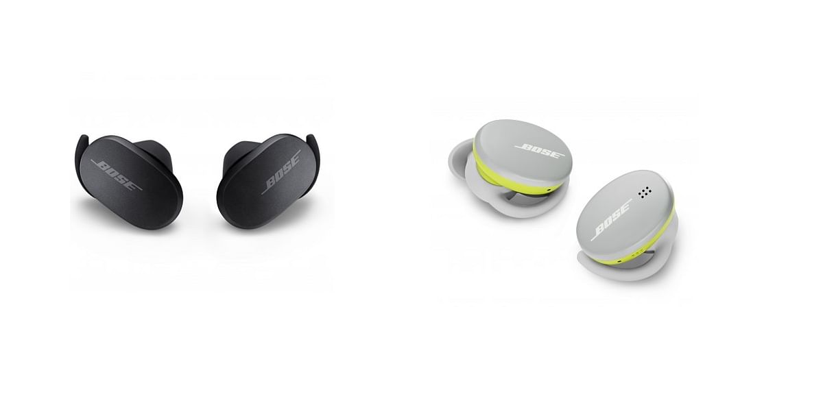 The new QuietComfort Earbuds (left) and Sport Earbuds(right). Credit: Bose