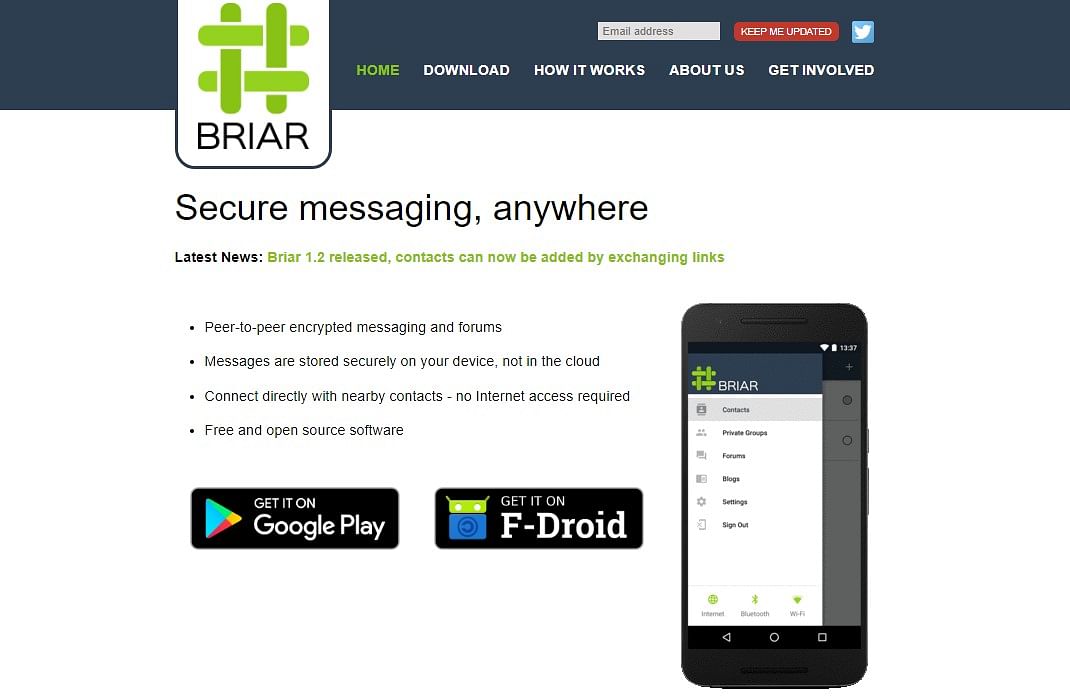 Briar official website (screen-shot)