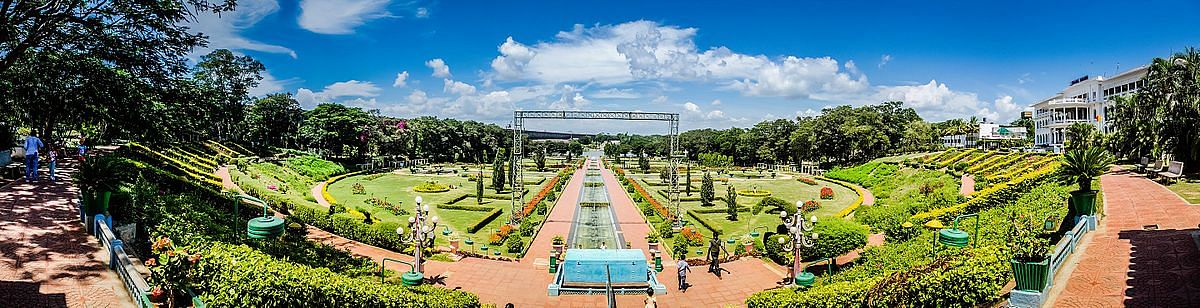 A view of the Brindavan Gardens, abutting the KRS dam, in Srirangapatna taluk, Mandya district.
