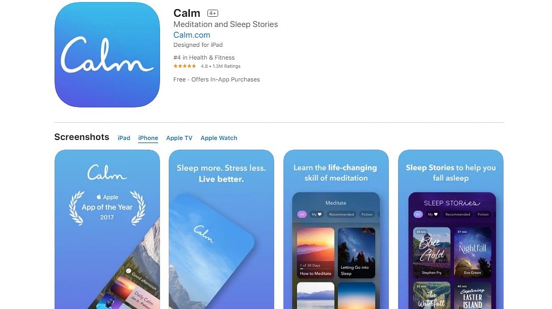 Calm app on Apple App Store (screen-shot)