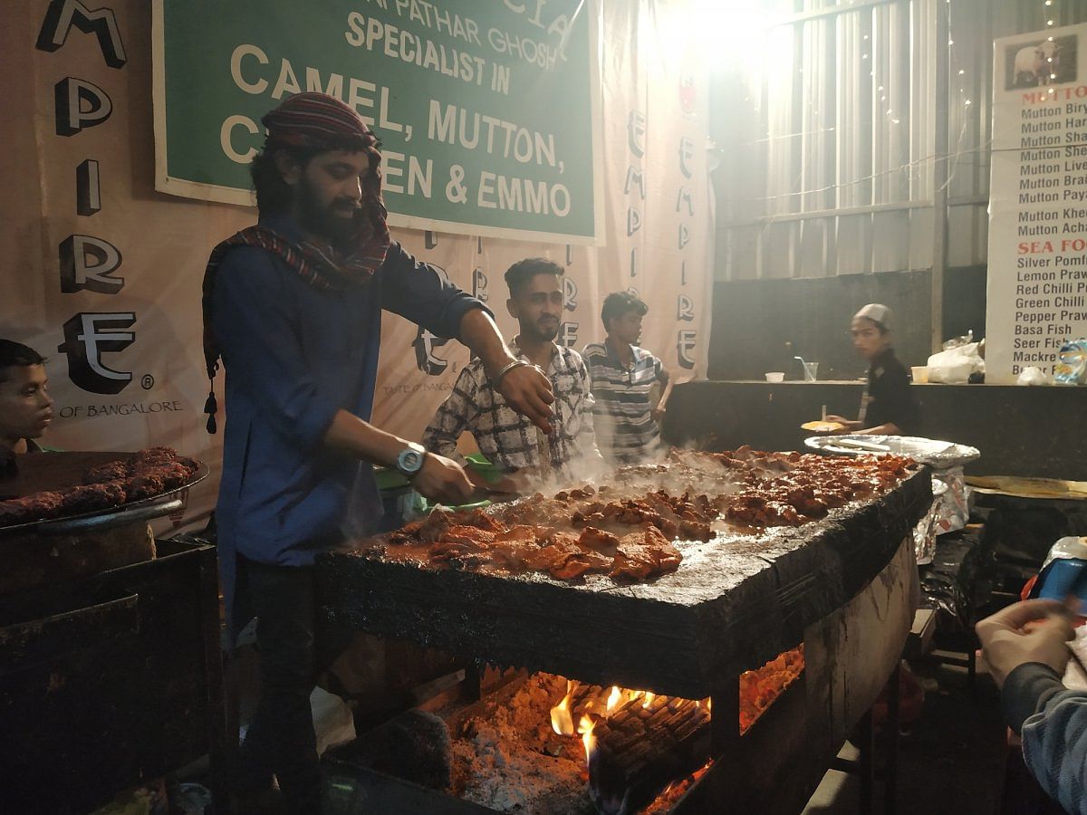 Camel and emu meat is popular at Iftaar stalls.