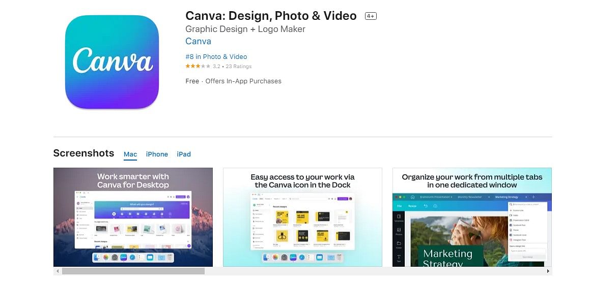 Canva on Apple App Store (screen-grab)