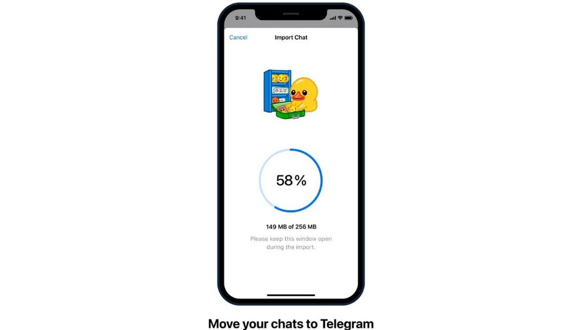 Telegram now allows users to import old chats from other apps. Credit: Telegram
