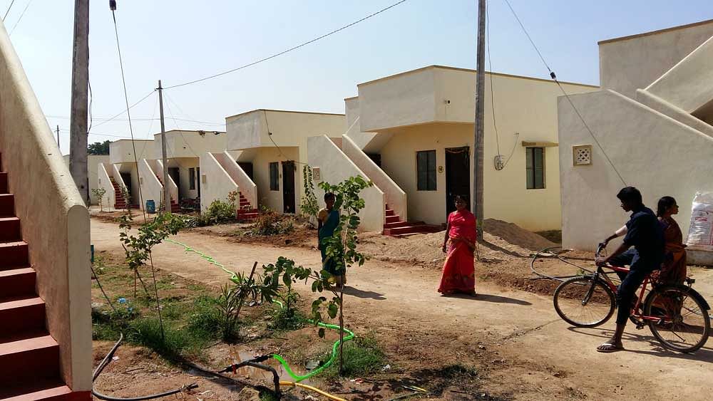 Thanks to KCR the Chintamadaka village has 40 feet wide roads and all the 52 families that lost theirdwellings on the roadside were given two bed room houses at the entrance of the village.