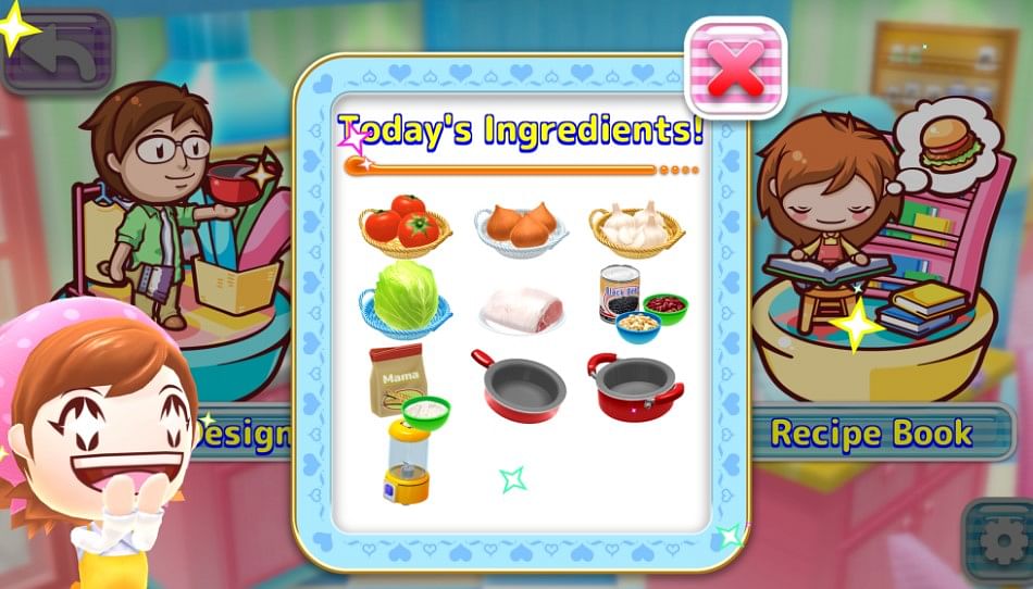 Players have to choose ingredients and kitchen tools to create food on Cooking Mama: Cuisine! app. Credit: Apple