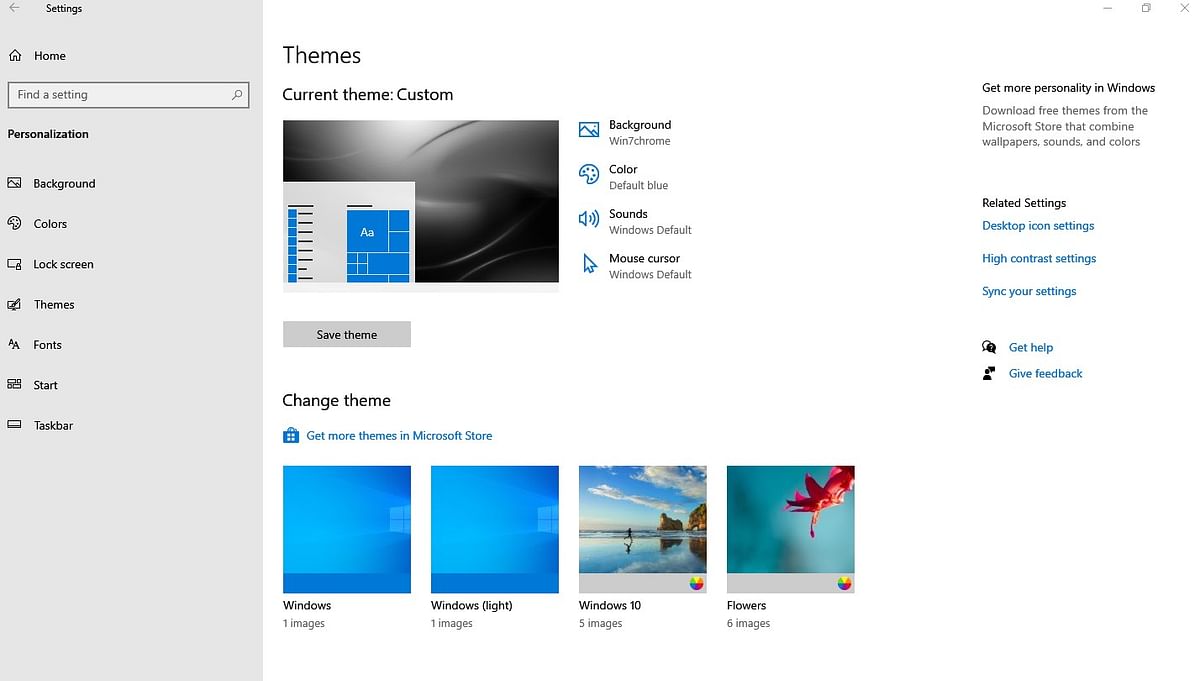 Custom theme options on Windows 10 update (DH Photo/Rohit KVN)
