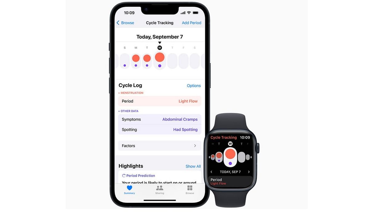 Cycle Tracking on Apple Watch. Image Credit: Apple