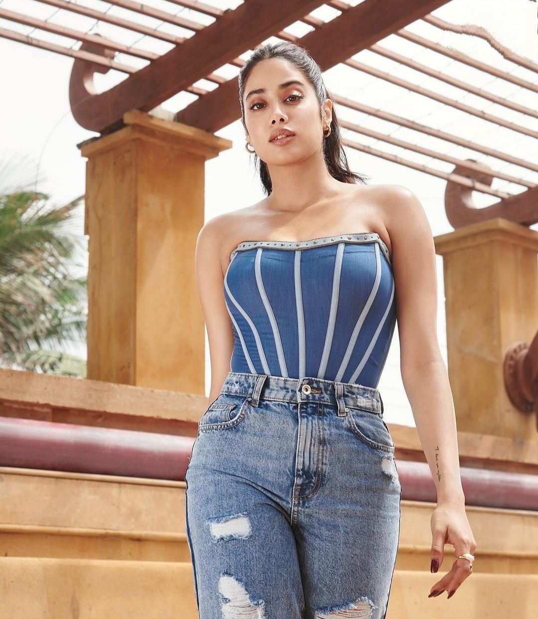 Distressed denim works for day and night events. Credit: Instagram?@JanhviKapoor