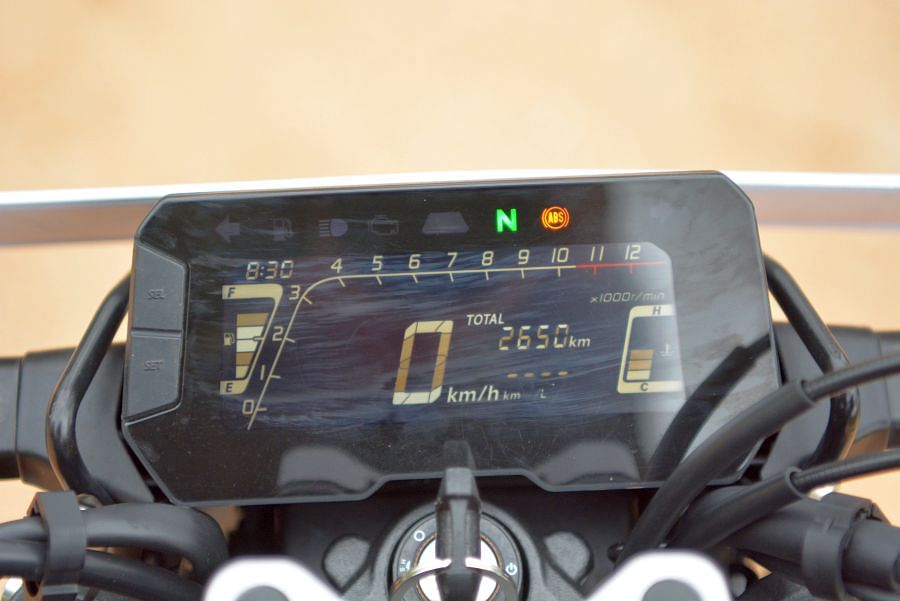 Digital speedometer and multi-function display. Picture credit: Vivek Phadnis/ DH Photo