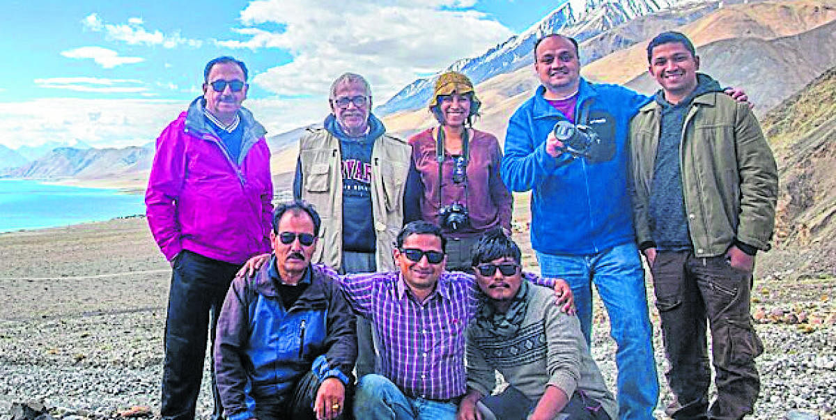 Darter Photography plans to start its tours soon. Shreeram M V, founder(sitting, second from left) with a group at Ladakh.