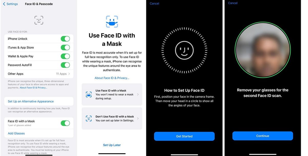 Face ID with a face mask feature. Credit: DH Photo/KVN Rohit