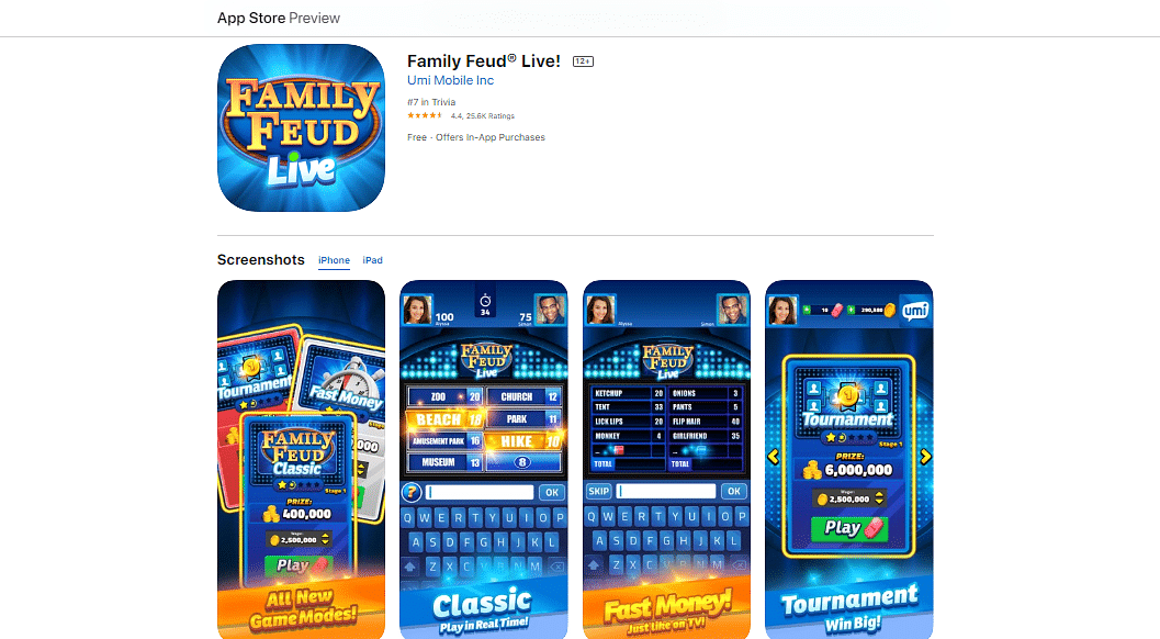 Family Feud Live! (by Umi Mobile Inc) on Apple App Store
