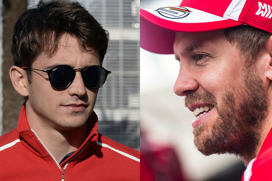 Charles Leclerc and Sebastian Vettel. Picture credit: Ferrari