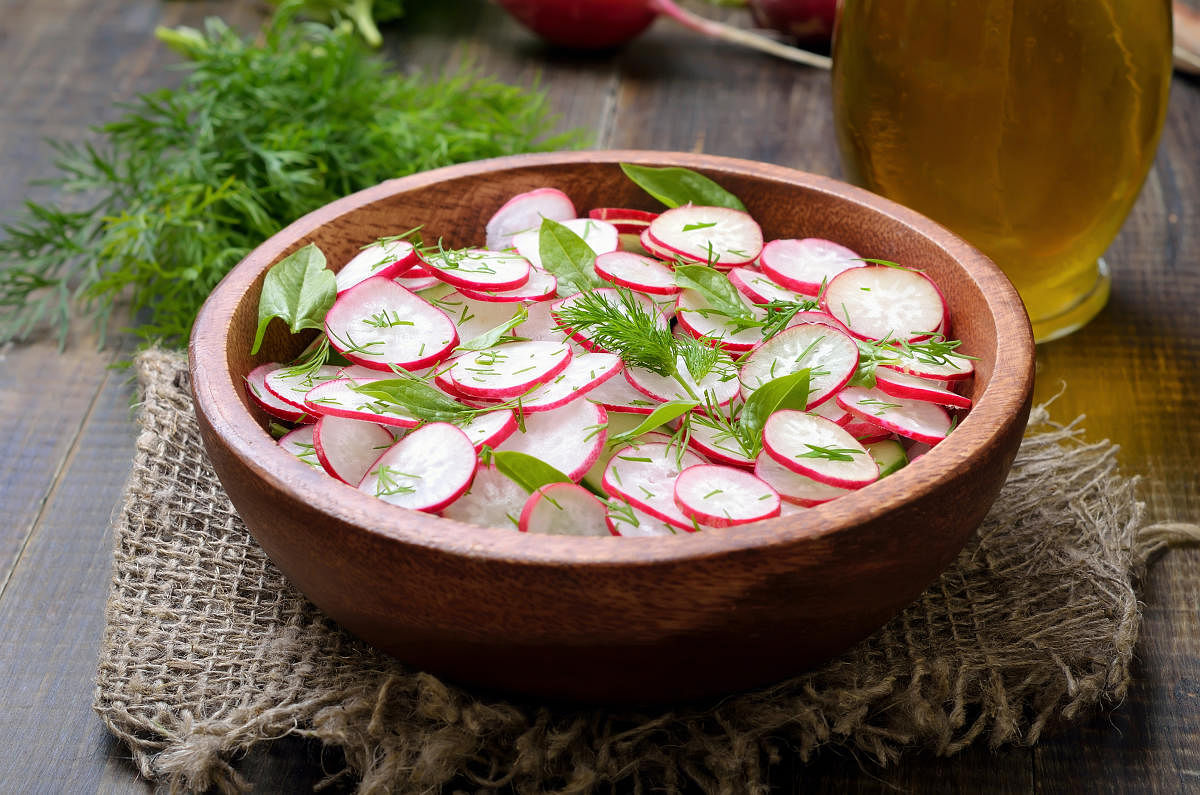 Fresh vegetables like radish is being incorporated inmany restaurant menus now.