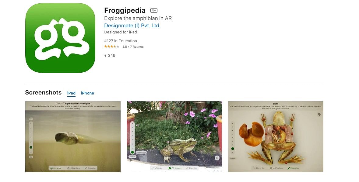 Froggipedia on Apple App Store (screen-grab)