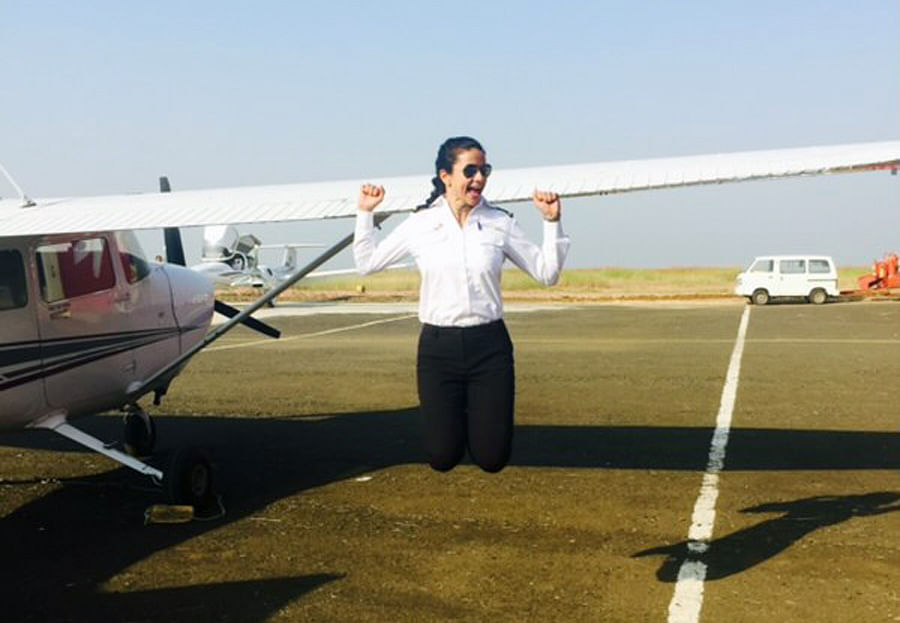 Gul Panag is ecstatic after clearing her final pilot exams. Picture credit: Gul Panag