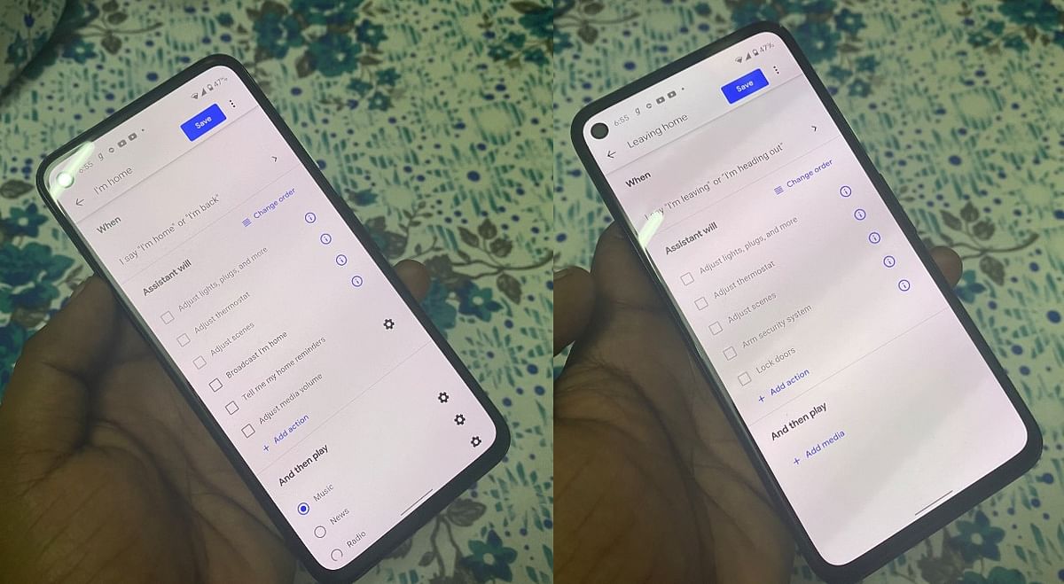 Routines on Google Home app on Pixel 4a. Credit: DH Photo/KVN Rohit