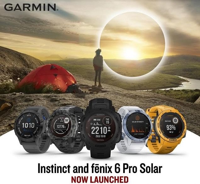 The new Instinct and Fenix 6 Pro Solar series. Credit: Garmin