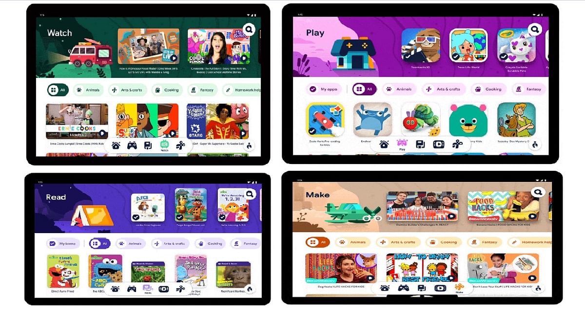 Google Kids Space mode for Android tablets. Credit: Google