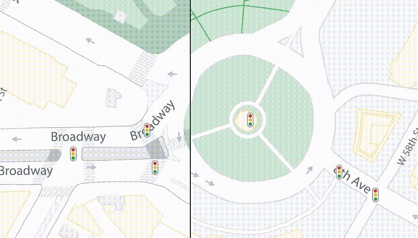 Google Maps offers the 'Glance' feature to depict the traffic density of a particular area. Credit: Google