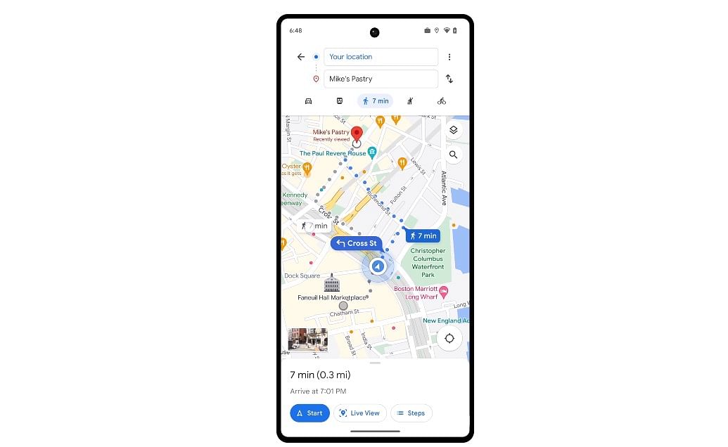 Google Maps gets new glanceable directions feature. Credit: Google
