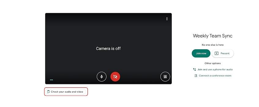 Google Meet gets a new feature 'Check your audio and video'. [Google Meet help webpage screen-grab]