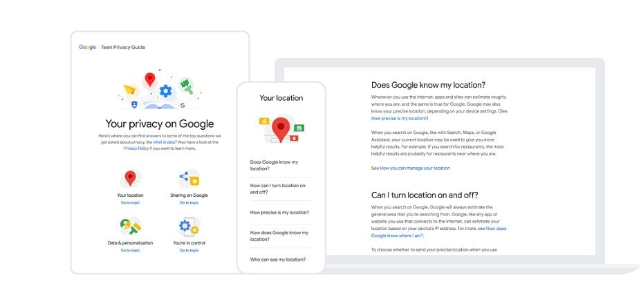Google is bringing new changes to the privacy policy for under 18 users. Picture Credit: Google