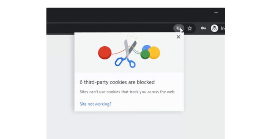 Chrome offers an option for users to block third-party apps, websites to access cookies(Picture credit: Google)