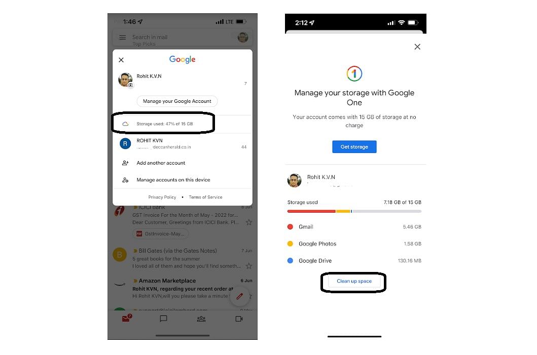 Google Cloud feature on Gmail for iOS app (screen-grab)