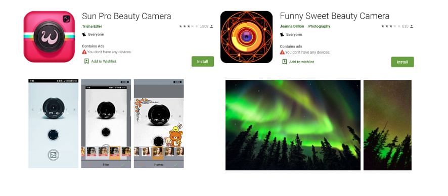 Two camera apps have taken off from the Google Play store (Picture Credit: Wndera)