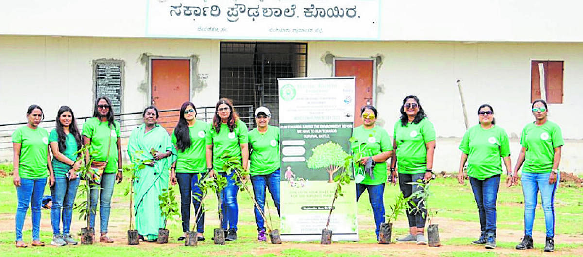 Members of Greenotsav took part in a saplings-and-seed ball plantation ride in July