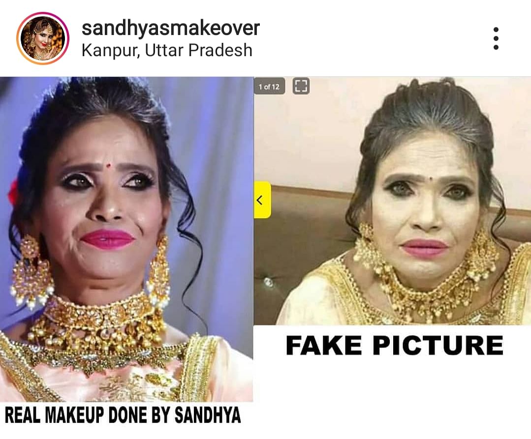 An Instagram post by the makeup artiste.
