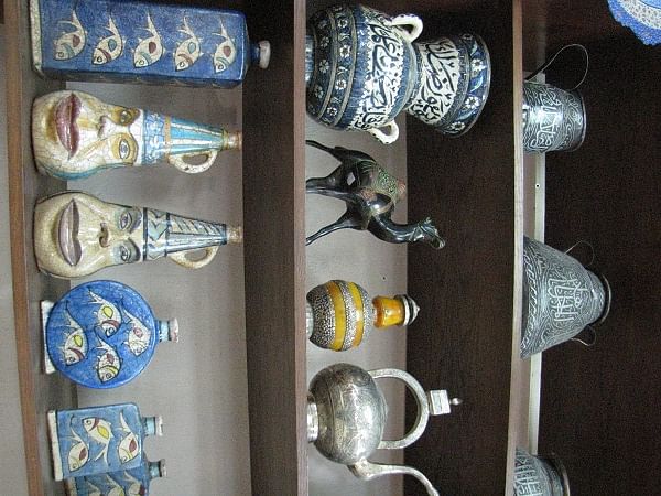 Handicrafts on sale at a souq.