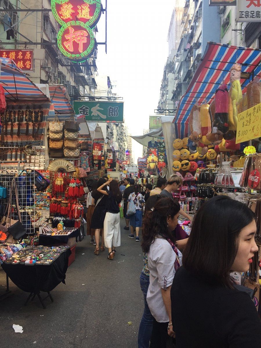 A street market in Hong Kong