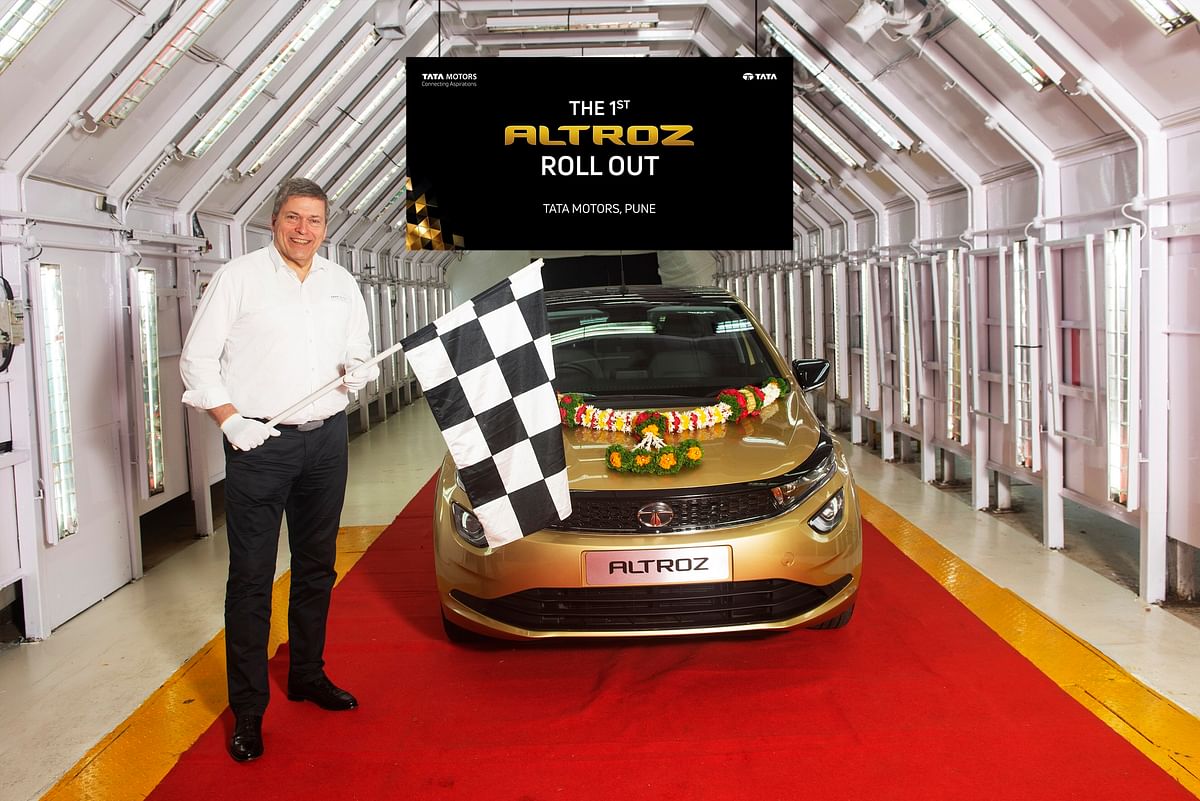 Guenter Butschek, CEO & Managing Director, Tata Motors at the roll-out of the first Tata Altroz from the company’s plant in Pune.