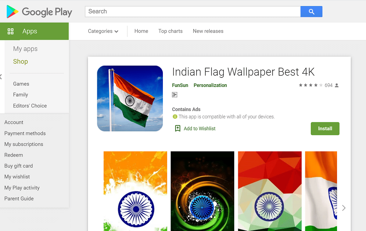 Indian Flag Wallpaper Best 4K on Google Play store