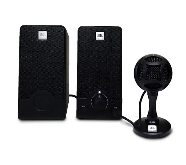 JBL Commercial WFH100 speakers and microphone. Credit: JBL